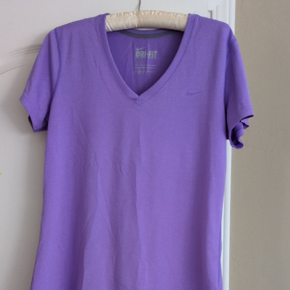 Nike Women's Lavender Dri-FIT V-Neck Tee